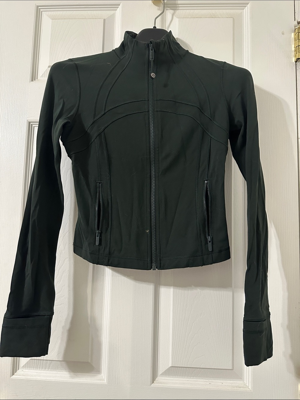 lululemon athletica dark green Fitted Zip Jacket